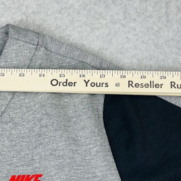 Nike AV-15 Jersey Mens L Gray Full Zip V-Neck Fleece Baseball Style Y2K Sporty - Picture 6 of 15